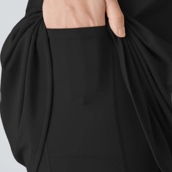 HALARA SoftlyZero Plush Backless Active Black Dress - Picture 3 of 8